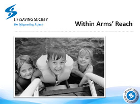 Within Arms' Reach poster with children in lifejackets